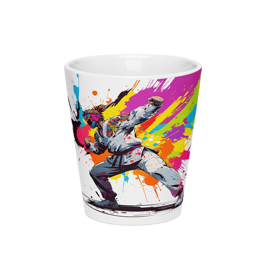 Latte Mug ( D_0144_Color Kick Taekwondo Boy of the Streets ) product image (3)