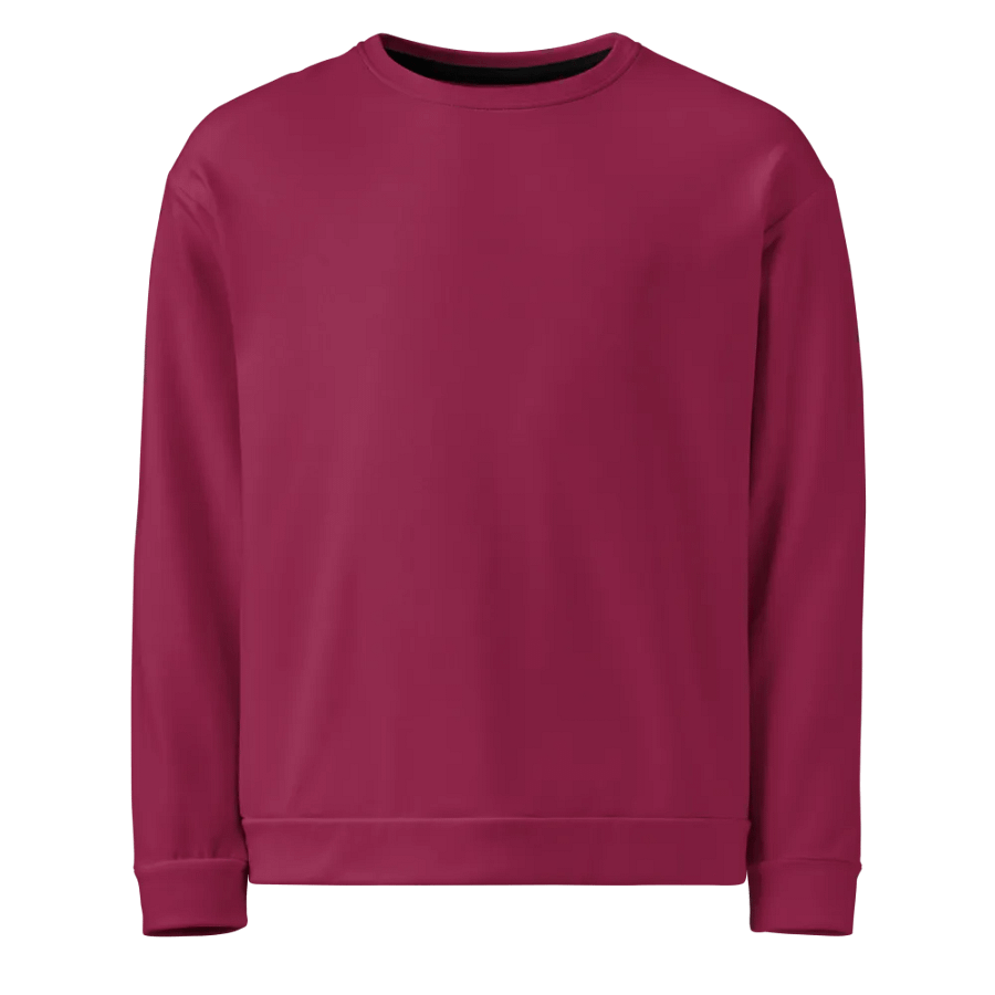 Plain Dark Red True Summer Unisex Recycled Polyester Heavyweight Premium Sweatshirt by Treasure Pie product image (1)