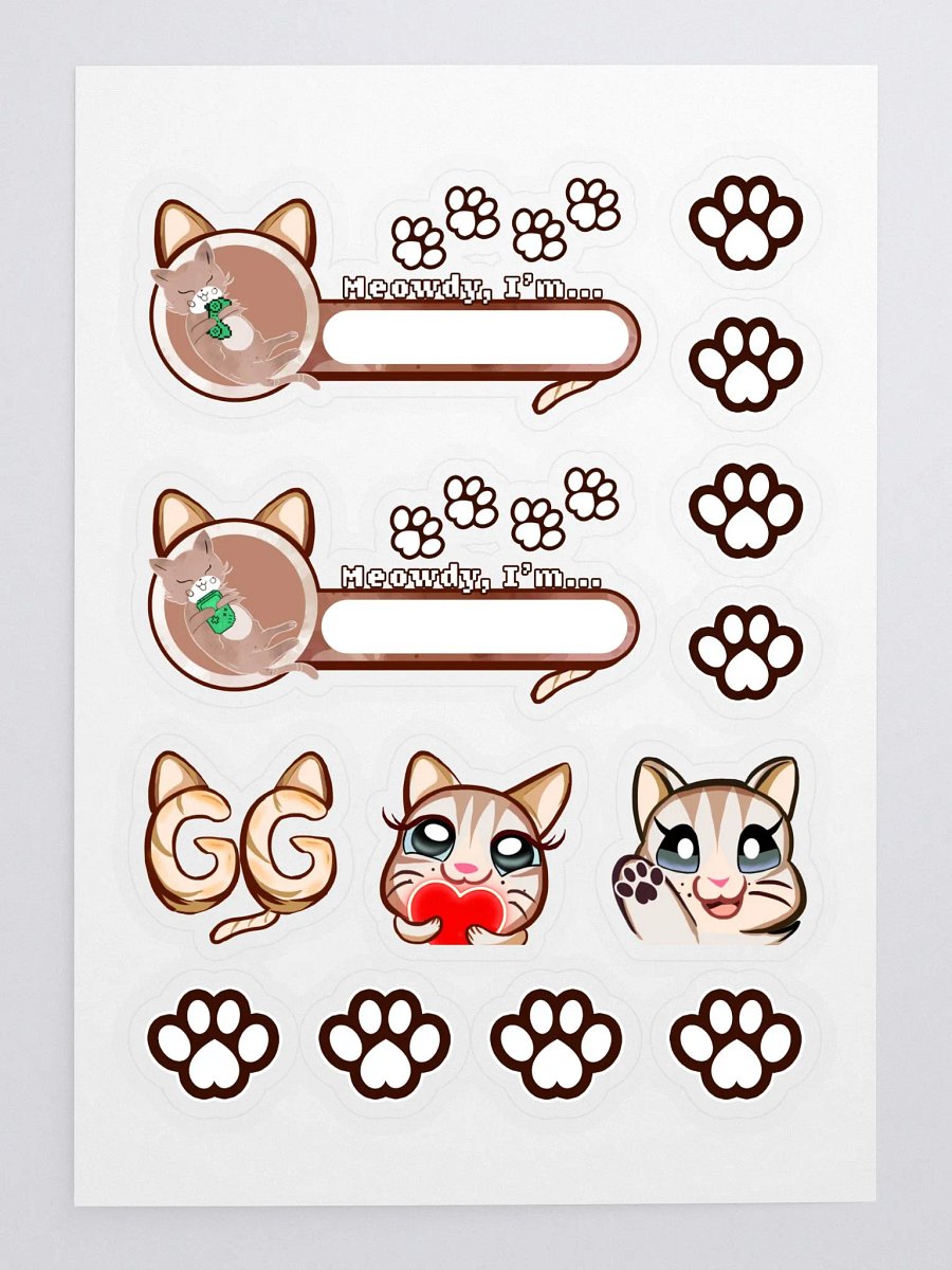 White Kitty Gaming Stickers product image (3)
