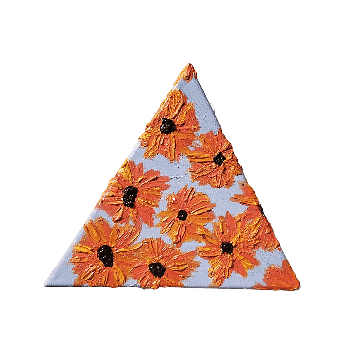 'Orange Poppies' UV Reactive / Glow in the Dark Impasto Painting product image (1)