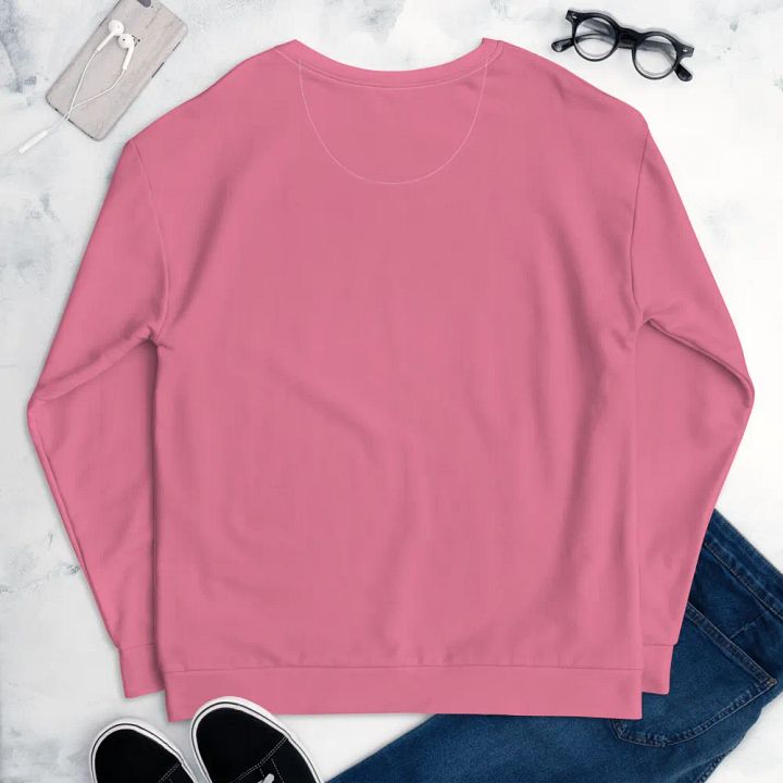 Plain Rosy Pink Soft Summer Unisex Recycled Polyester Heavyweight Premium Sweatshirt by Treasure Pie product image (2)