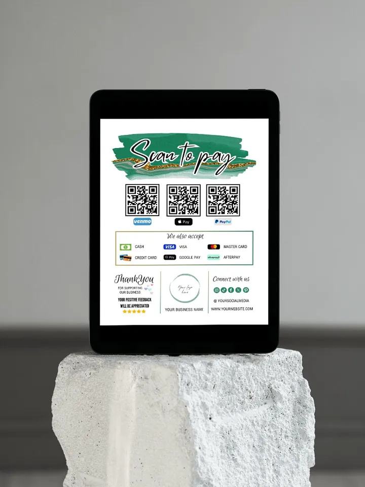 Esmeralda - Scan To Pay QR Code Sign Template product image (2)