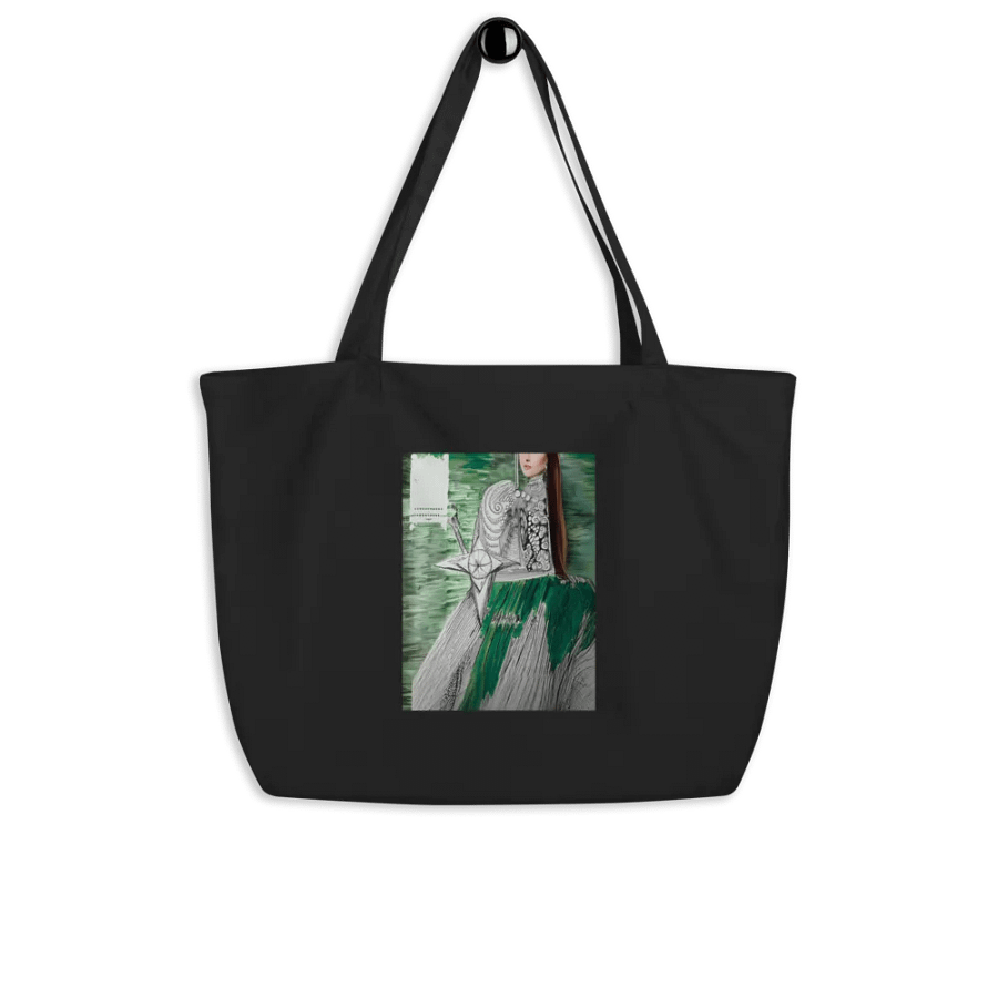 Lady green tote bag product image (4)