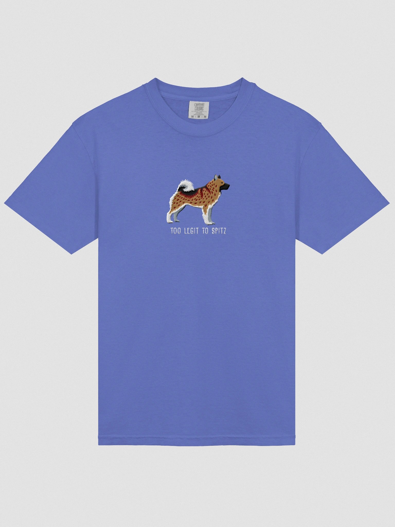 Too Legit to Spitz T-Shirt(Embroidered) of a Norwegian Elkhound(Brown) product image (6)