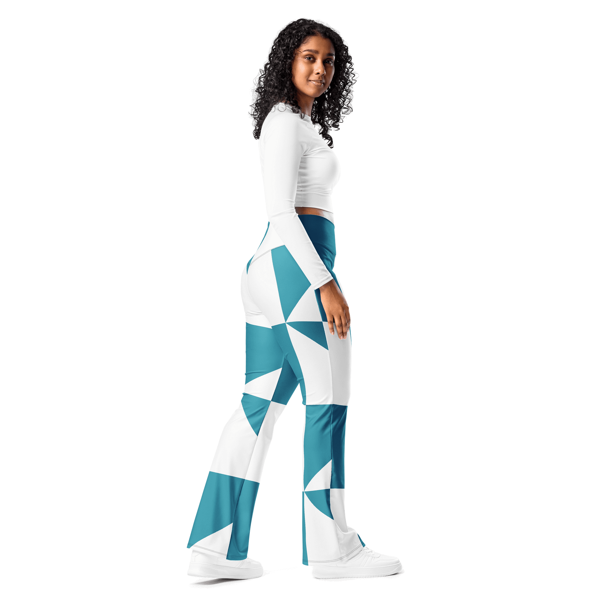 Velenir Blue Tri Women Flare Leggings product image (9)