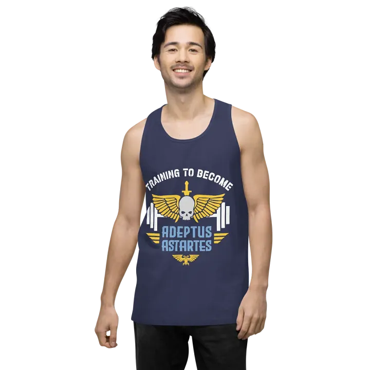 raining to Become Adeptus Astartes Men's Premium Gym Tank Top | Warhammer 40K Workout Style product image (16)