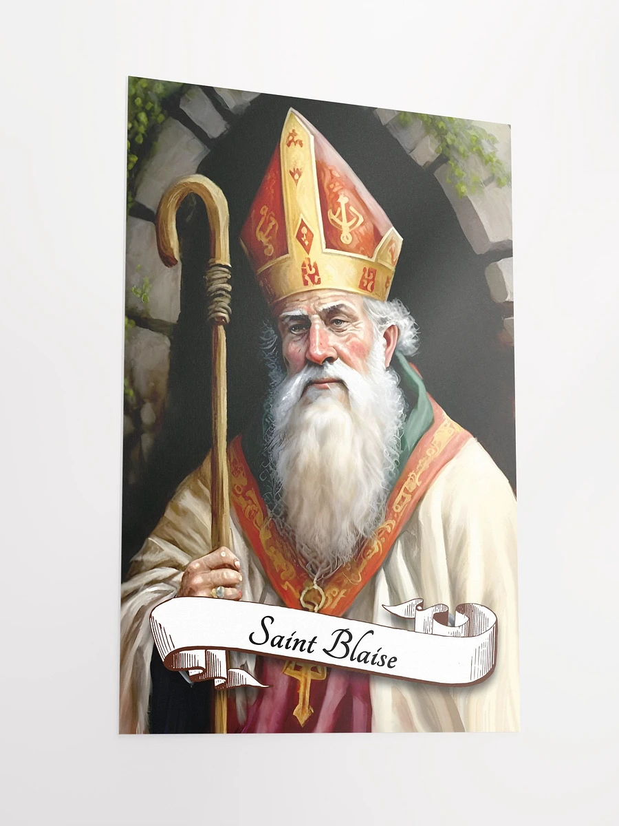 Saint Blaise Patron Saint of Throat Illnesses, Wild Animals, Candle Makers, Wool Combers, Wool Trading, Matte Poster product image (4)