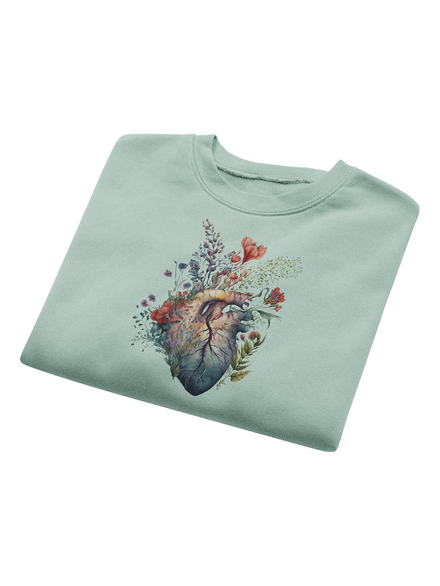 Wildflower Anatomy Heart Crop Pullover – Watercolor Floral product image (5)