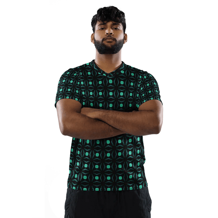 Abstract Repeating Values Unisex V Neck Sports Jersey product image (2)