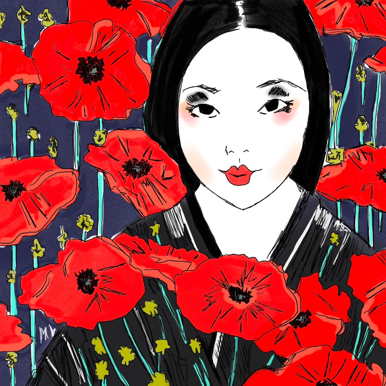 tsubaki onna mini print product image (1)