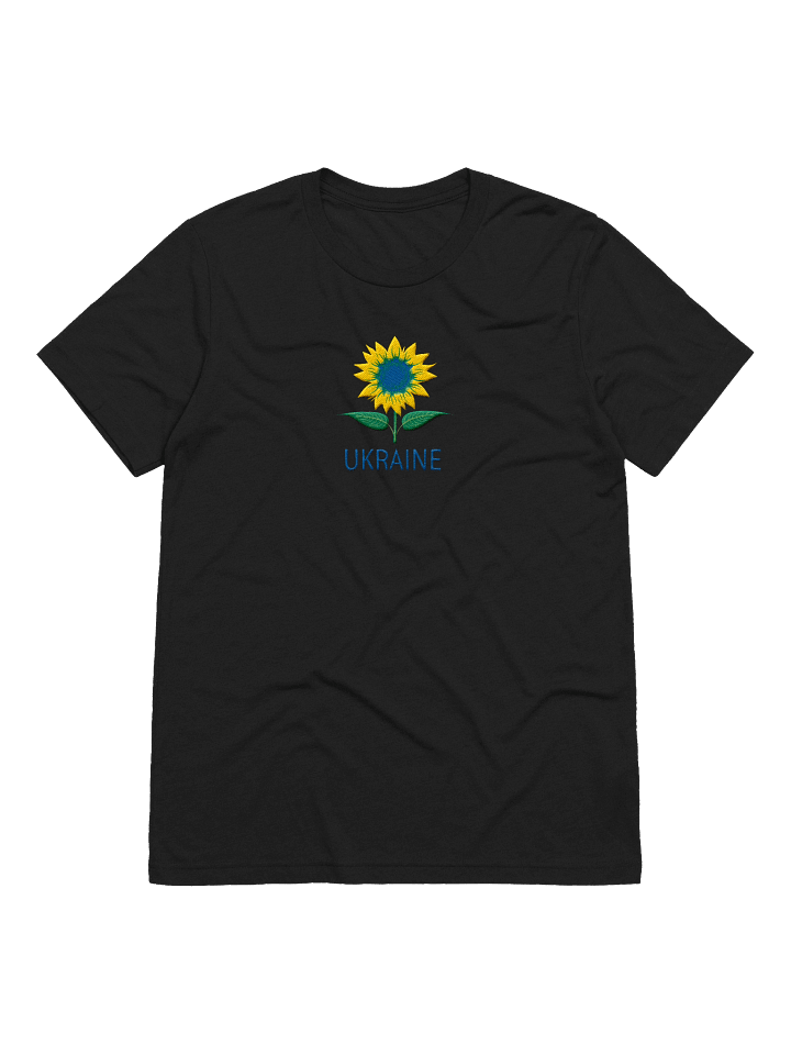 Ukraine Sunflower Ukrainian Symbol Yellow Blue Heritage Flower | Bella+Canvas Triblend Short Sleeve T-Shirt | Embroidered product image (5)