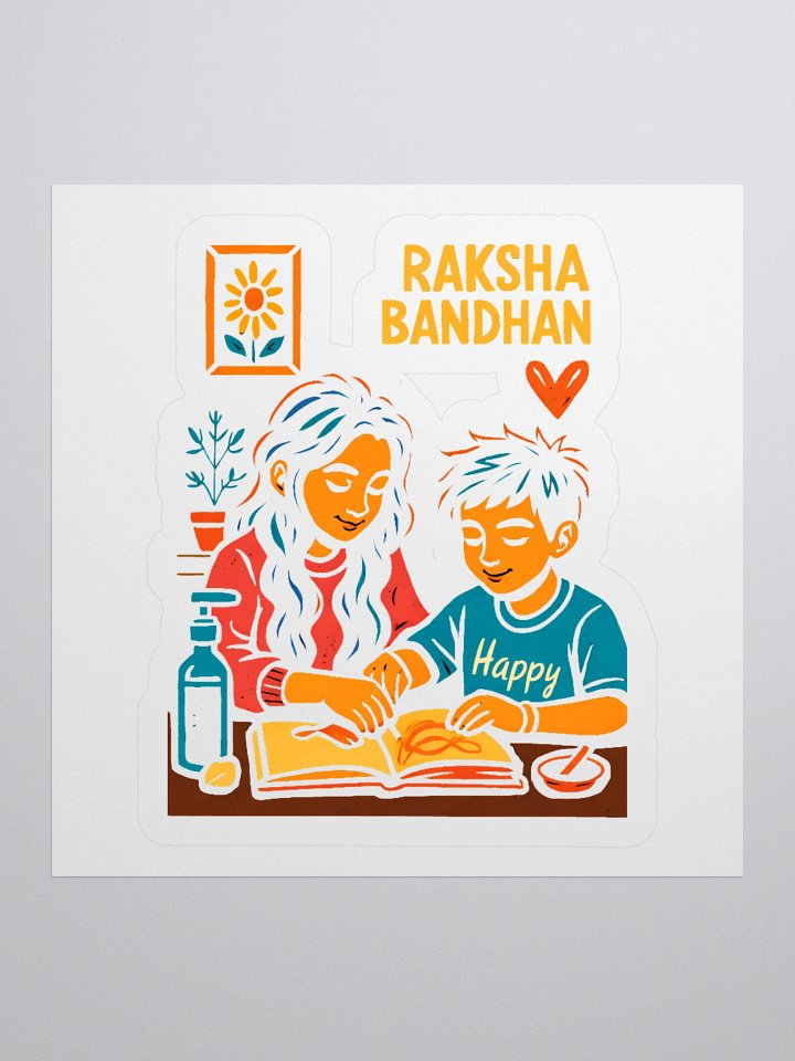 Raksha Bandhan Sister-Brother Collaboration: Vibrant Cultural Art Sticker product image (1)