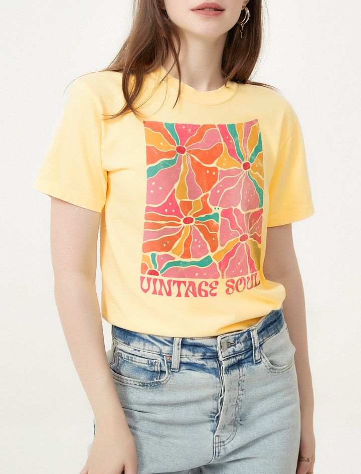 Vintage Soul Boho Retro Disco Flowers | Boho Aesthetic, Hippie, and Psychedelic T-Shirt product image (2)