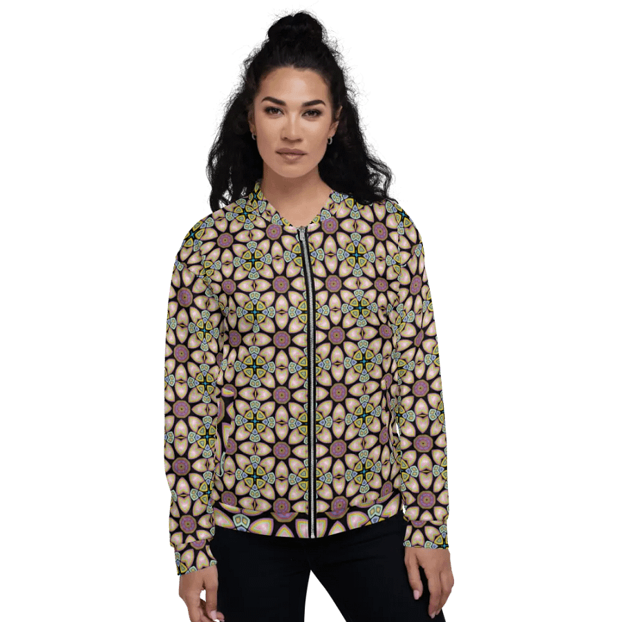 Fractal Batik Purple Bomber Jacket product image (10)