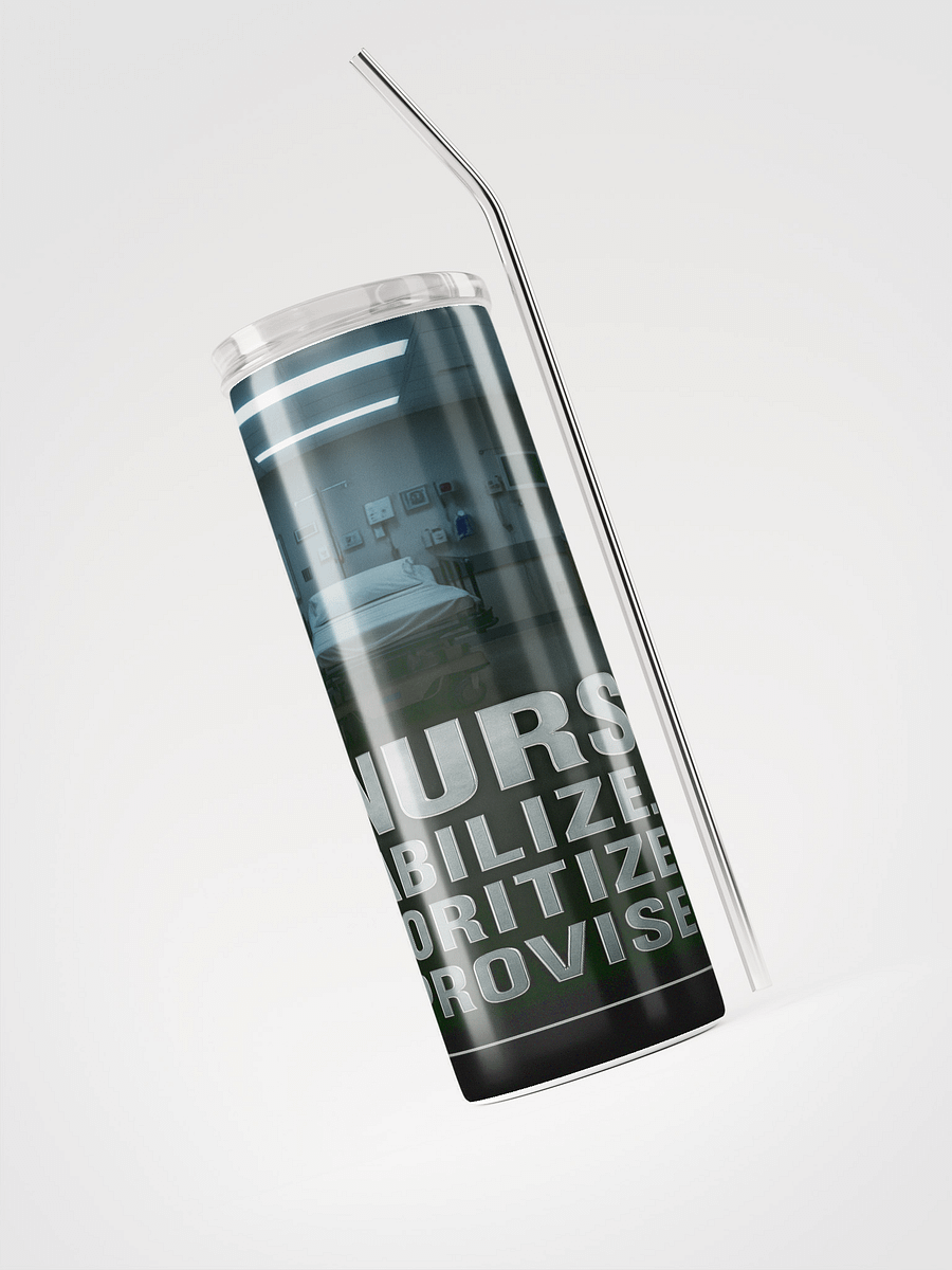ED Nurse Tumbler – “Stabilize. Prioritize. Improvise.” Full-Wrap Stainless Steel product image (3)