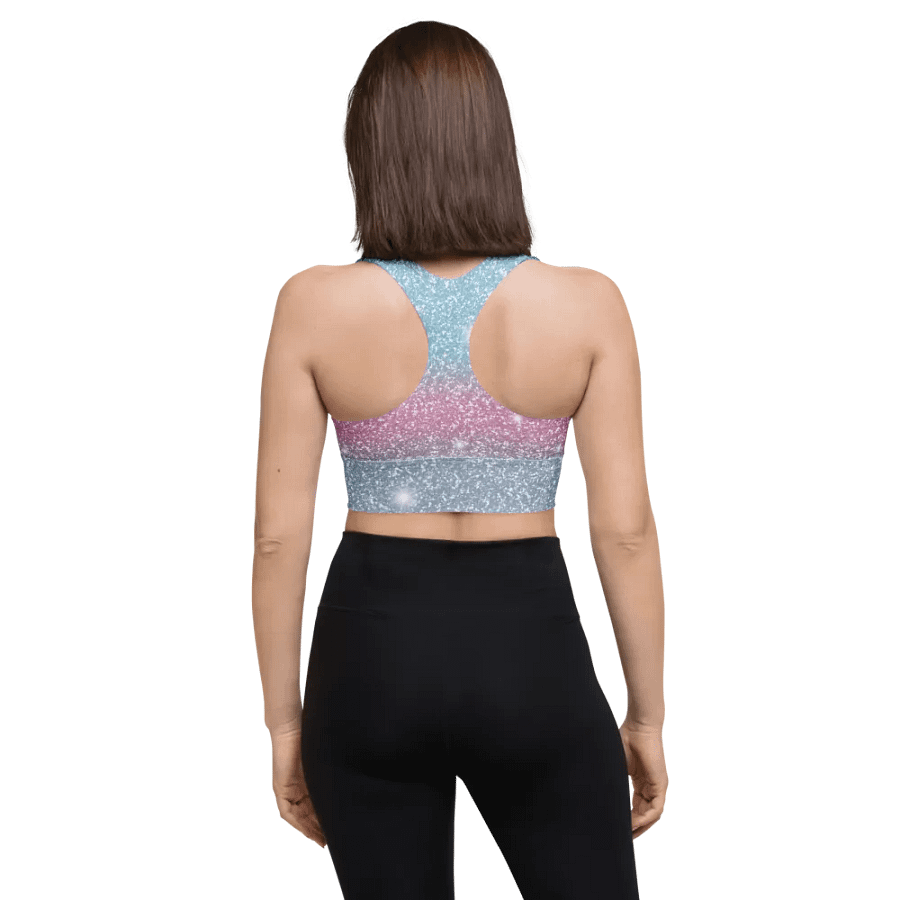 Glitter Unicorn Texture Design Longline Sports Bra - 3 product image (4)