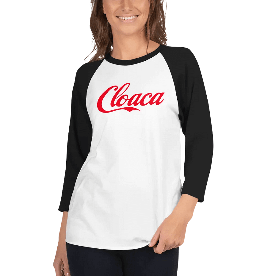 Cloaca Cola raglan (red text) product image (44)