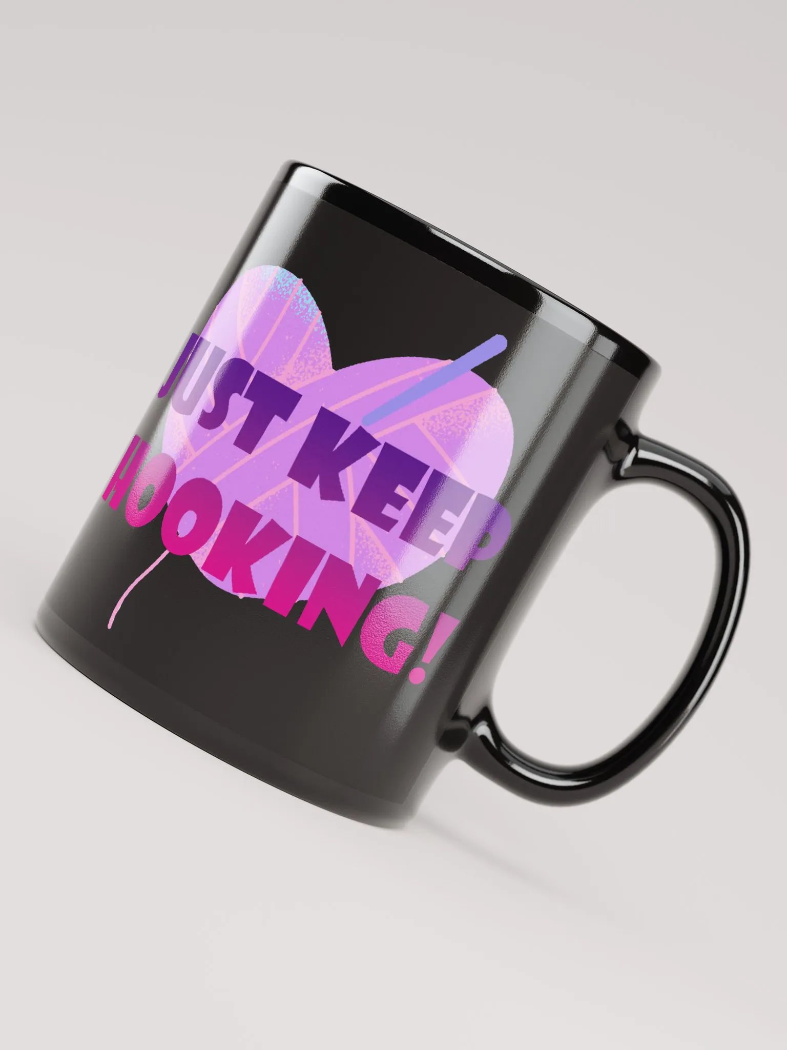 Just Keep Hooking Black Mug product image (4)