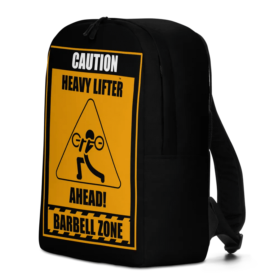 Caution Heavy Lifter Ahead Barbell Zone Backpack product image (3)