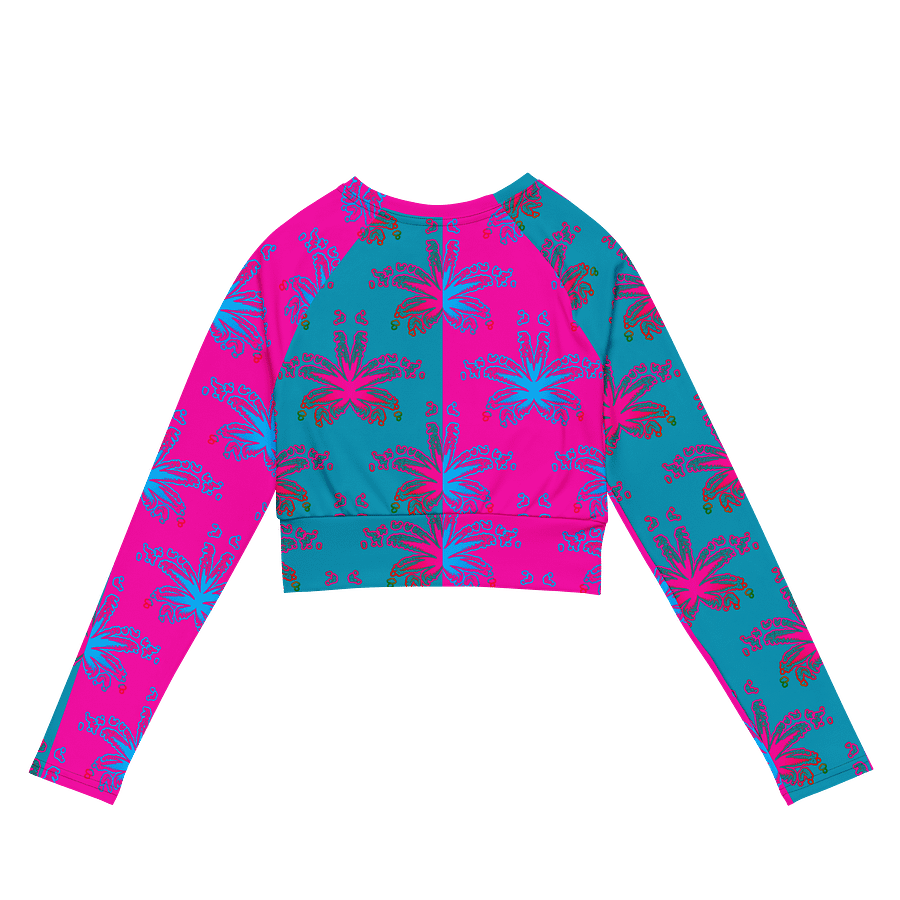 Cotton Candy Color Cannabis Stoner Shirt, Ganja Weed Festival Fashion Recycled Long-Sleeve Crop Top, 420 Summertime Twisted Budz Beach Style product image (3)