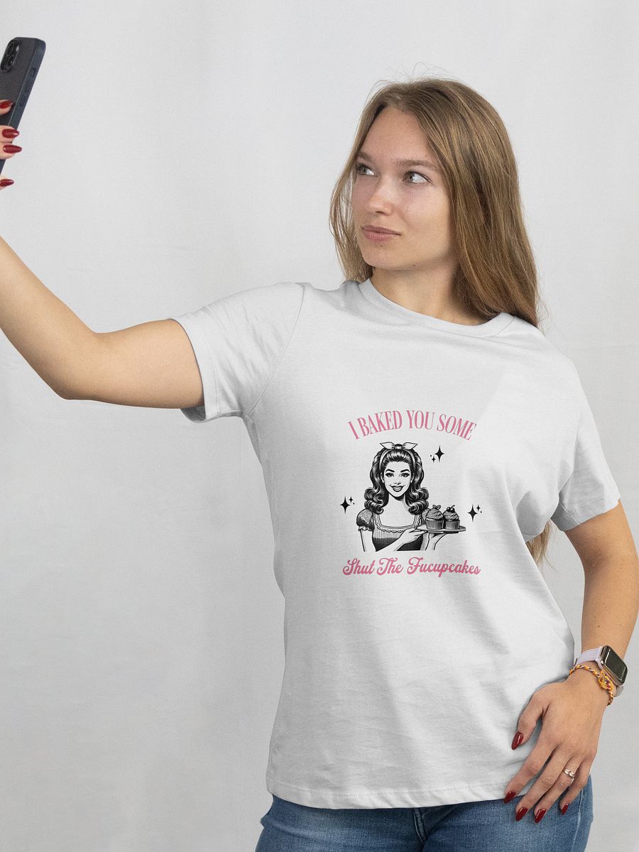 Funny Retro T-Shirt – "I Baked You Some Shut the F*cupcakes" – Sarcastic Vintage Graphic Tee for Women product image (3)