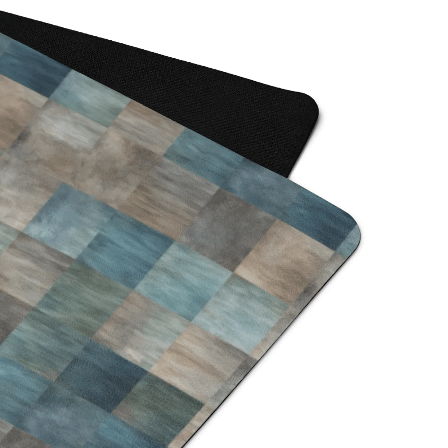 Yoga Mat with Painted Blue, Green and Brown Checked Pattern product image (7)