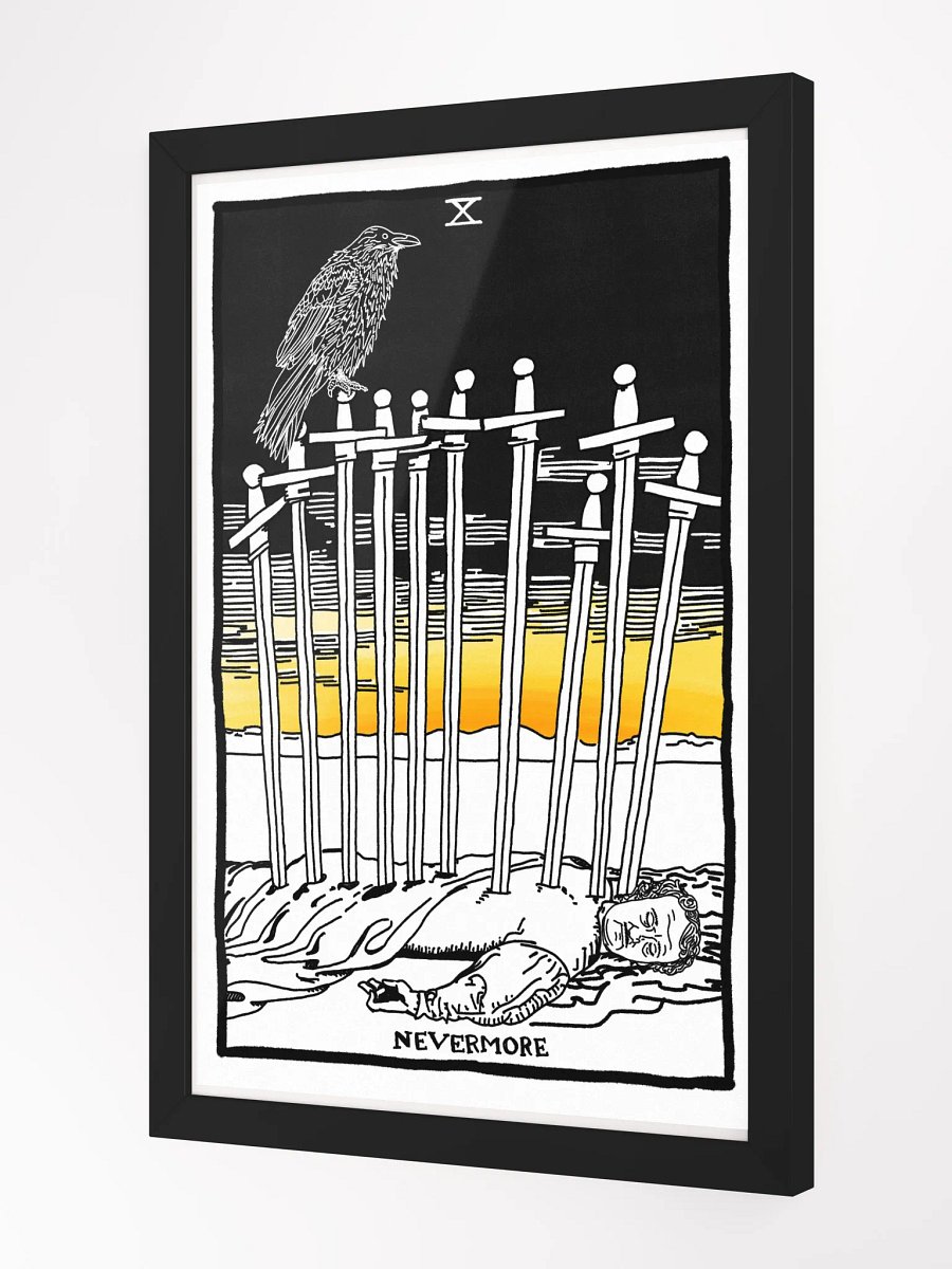 Edgar Allan Poe Ten of Swords Tarot Card Framed Print product image (2)