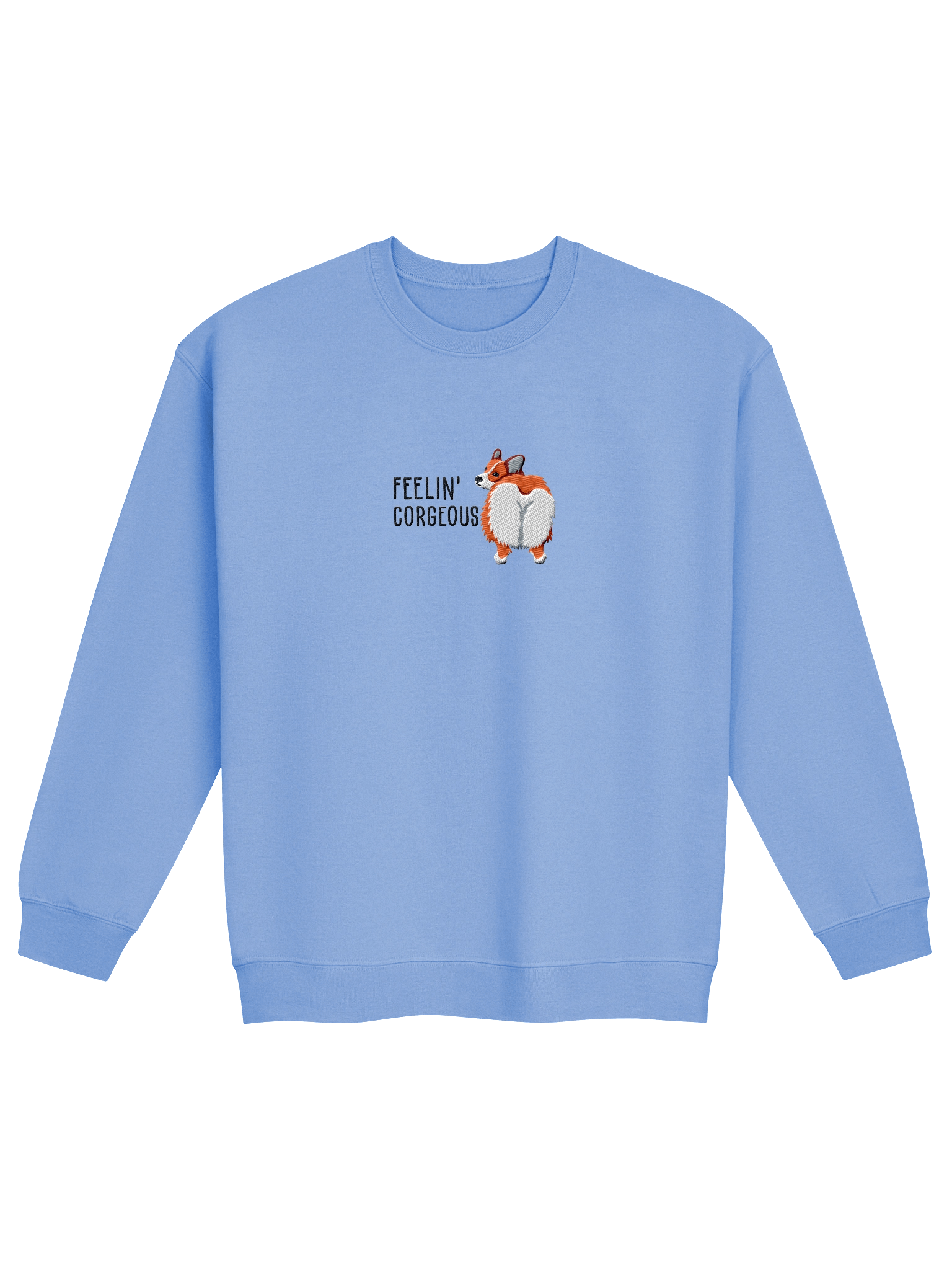 Feelin' Corgeous Sweatshirt (Embroidered) of a Pembroke Welsh Corgi(Red) product image (9)