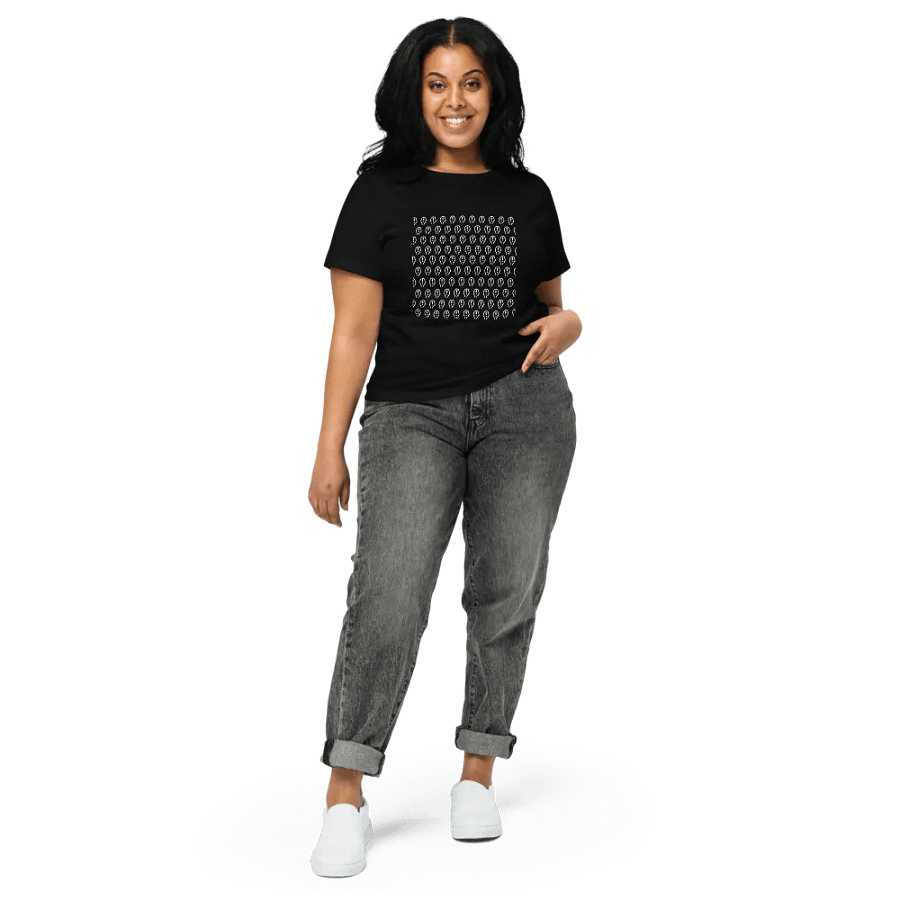 EXCLAIMING MENTALLY (white repeating) printed waist-length tee product image (12)