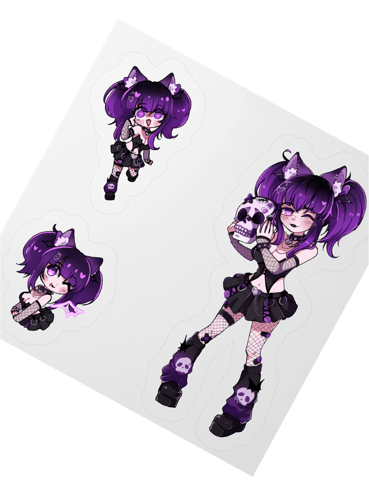Mini Cheebs: Chibi ShyHexed Kiss Cut Stickers product image (6)