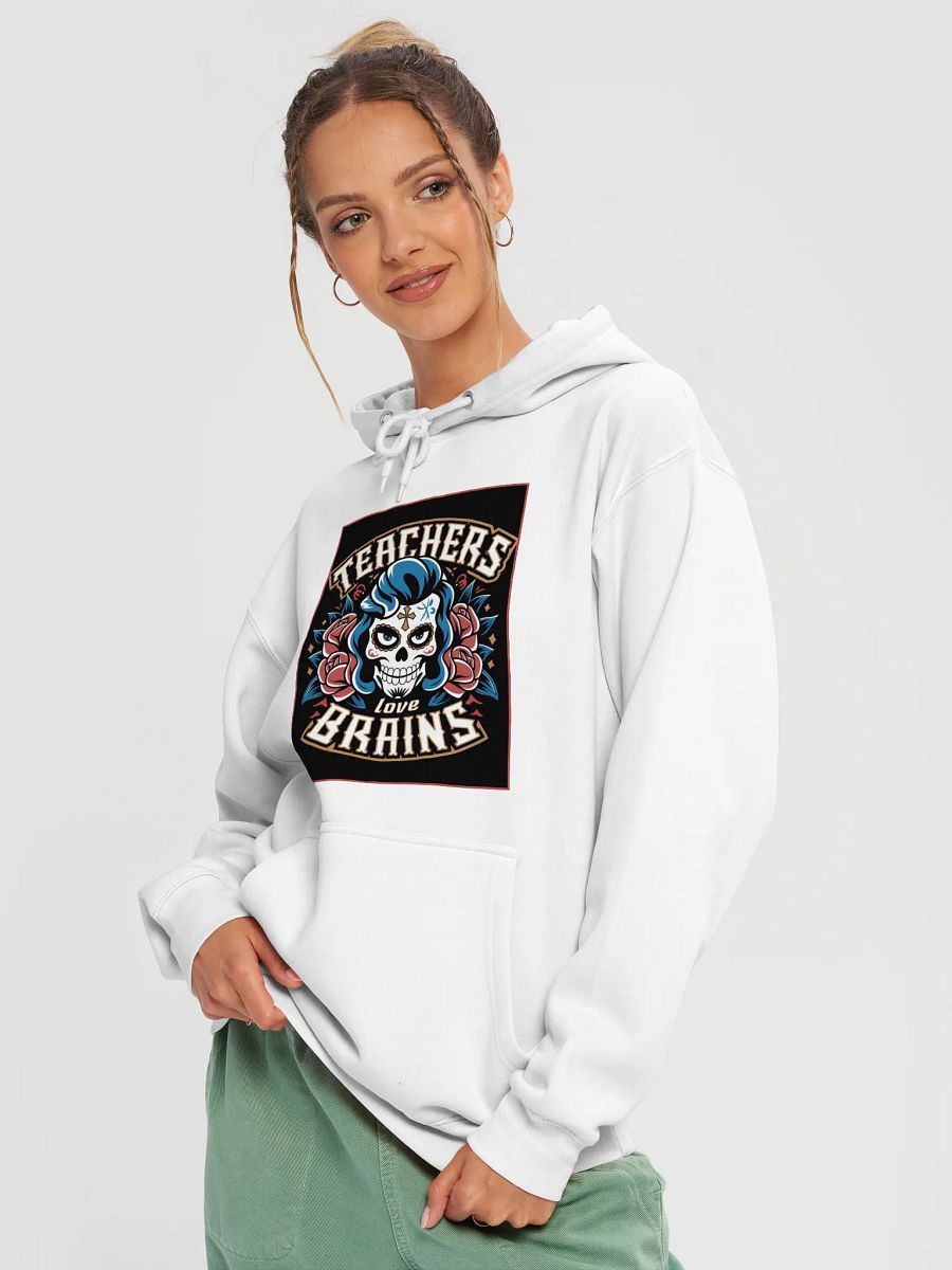 Women "TEACHES LOVE BRAINS" premium pullover hoodie product image (3)