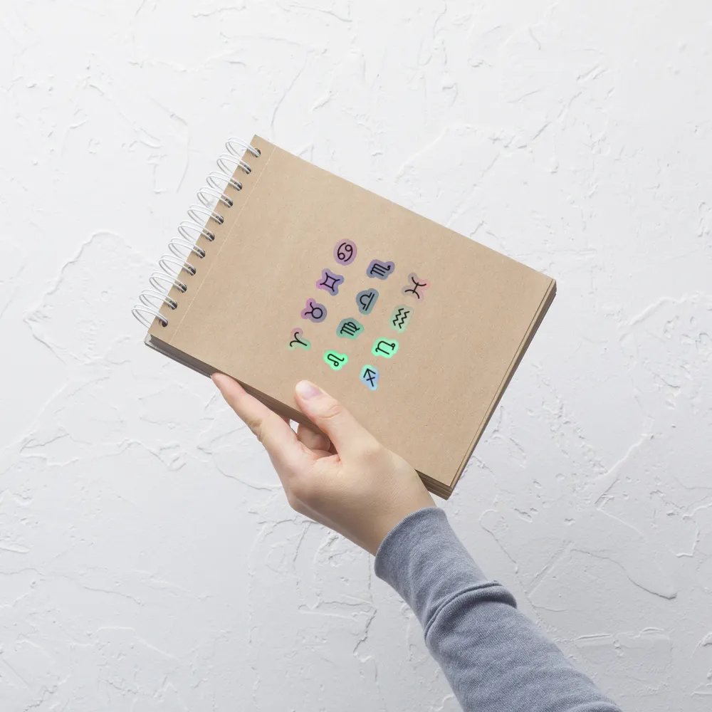 Zodiac Symbols (bubble style) - Holographic Sticker Set product image (3)