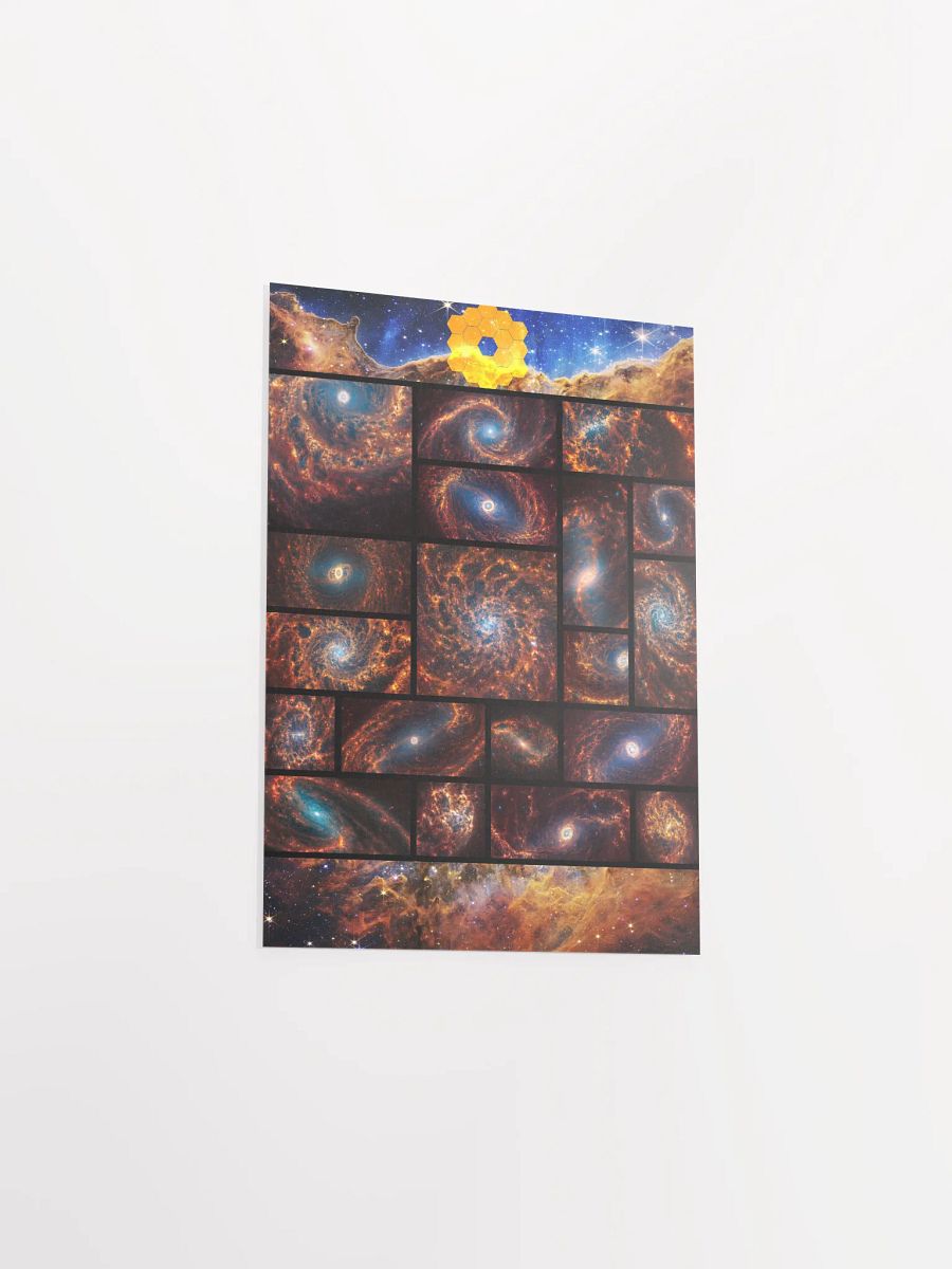 19 Spiral Galaxies + Cosmic Cliffs, Carina Nebula (James Webb/JWST) — space poster product image (13)