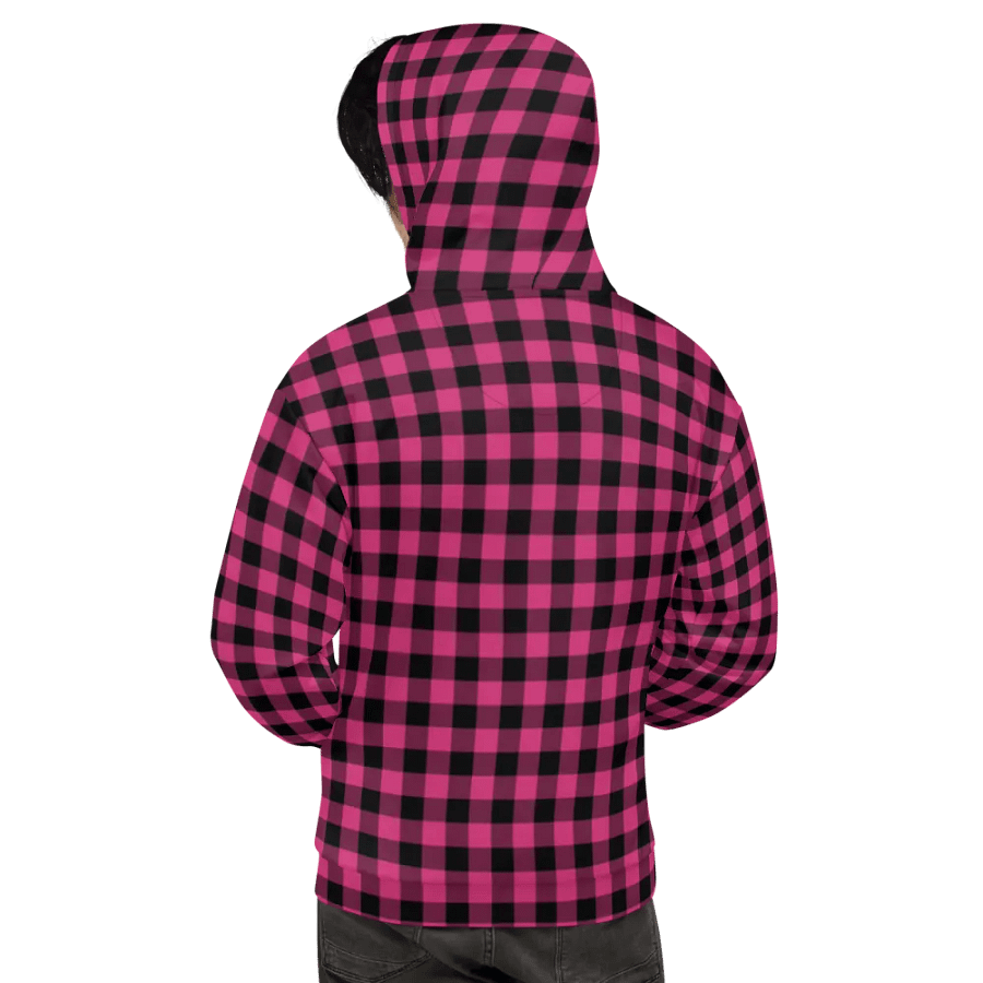 Pink Buffalo Checkered Plaid Hoodie product image (9)