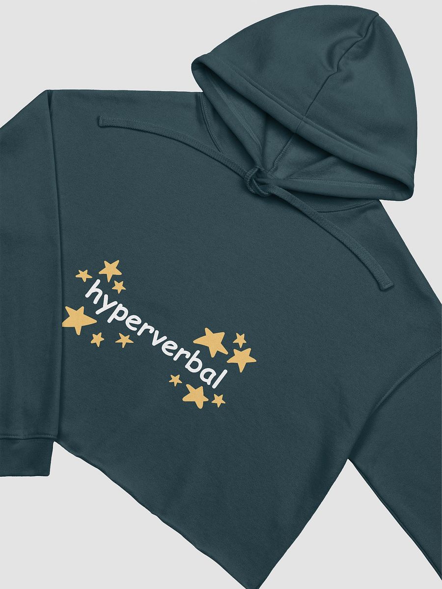 hyperverbal (comic sans with stars) fleece crop hoodie product image (3)
