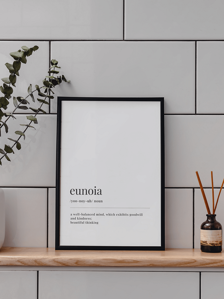 Eunoia Definition Printable Wall Art Digital Download product image (1)