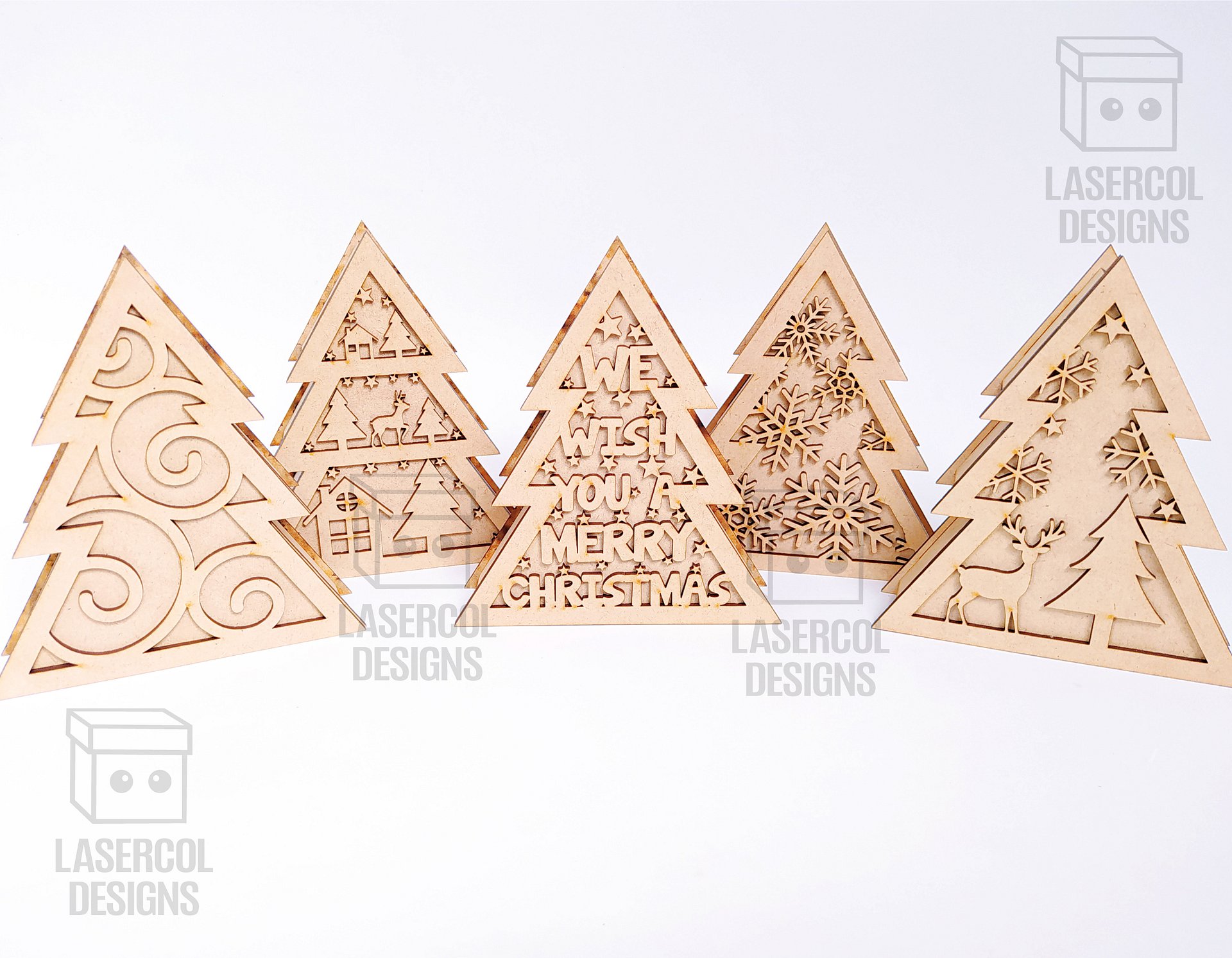 Christmas Tree Box (2 Sizes, 5 Styles) - Laser Cut Files product image (2)