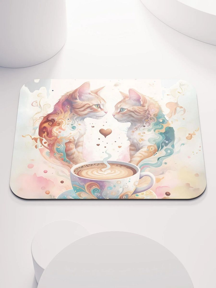 Love Cats & Coffee Mouse Pad product image (2)