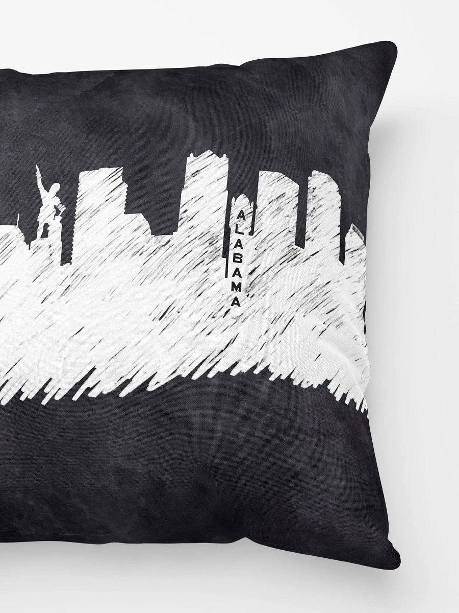 Birmingham Alabama Skyline Art – Chalkboard Silhouette Throw Pillow product image (3)