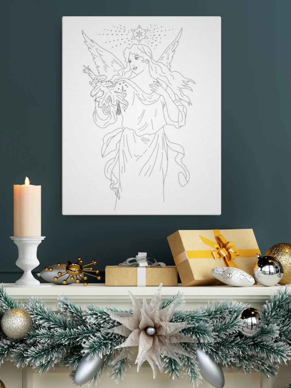 Color-Your-Own Christmas Angel on Canvas product image (1)