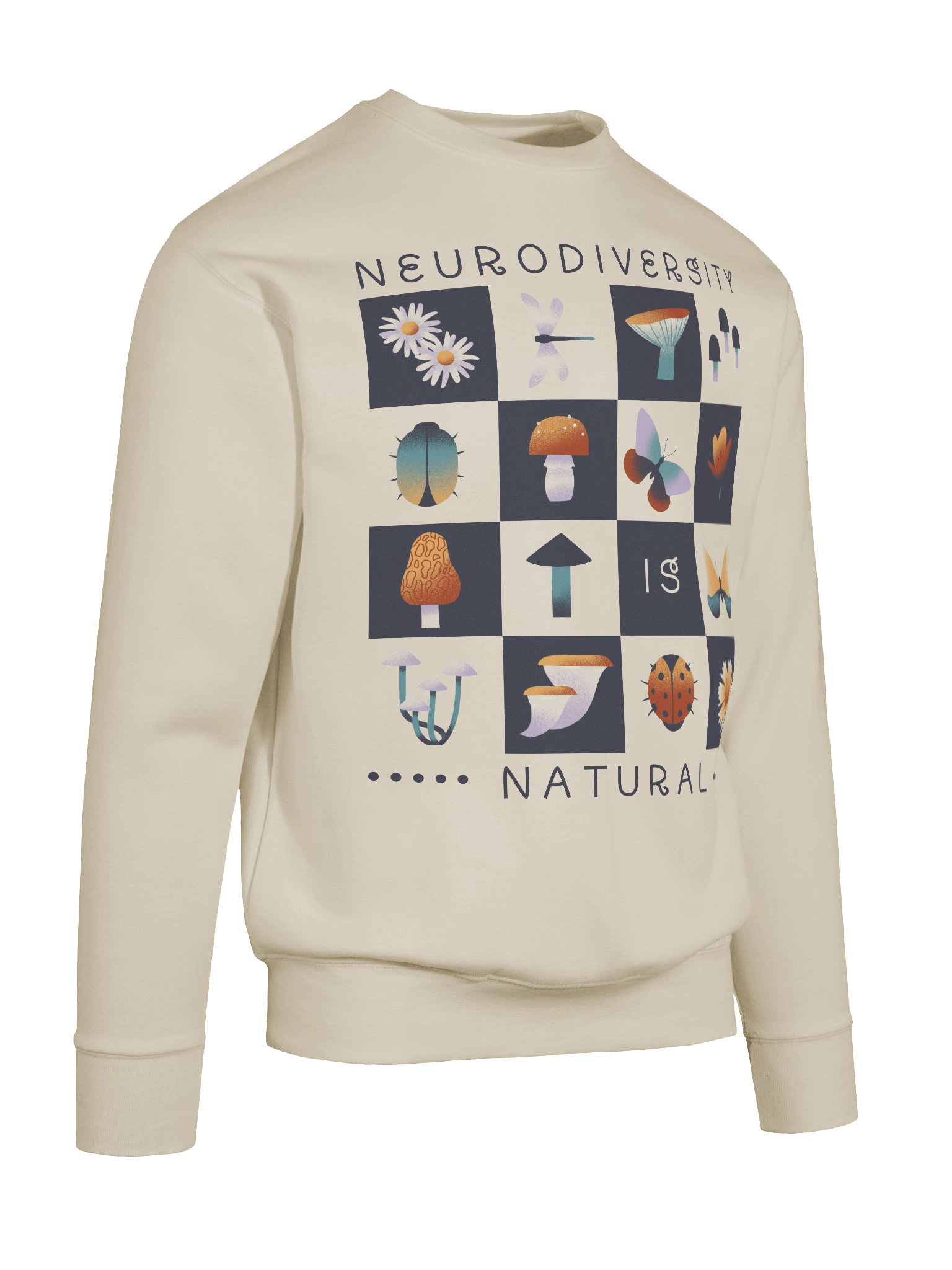 Neurodiversity Is Natural Unisex Crewneck in Ivory Color product image (10)