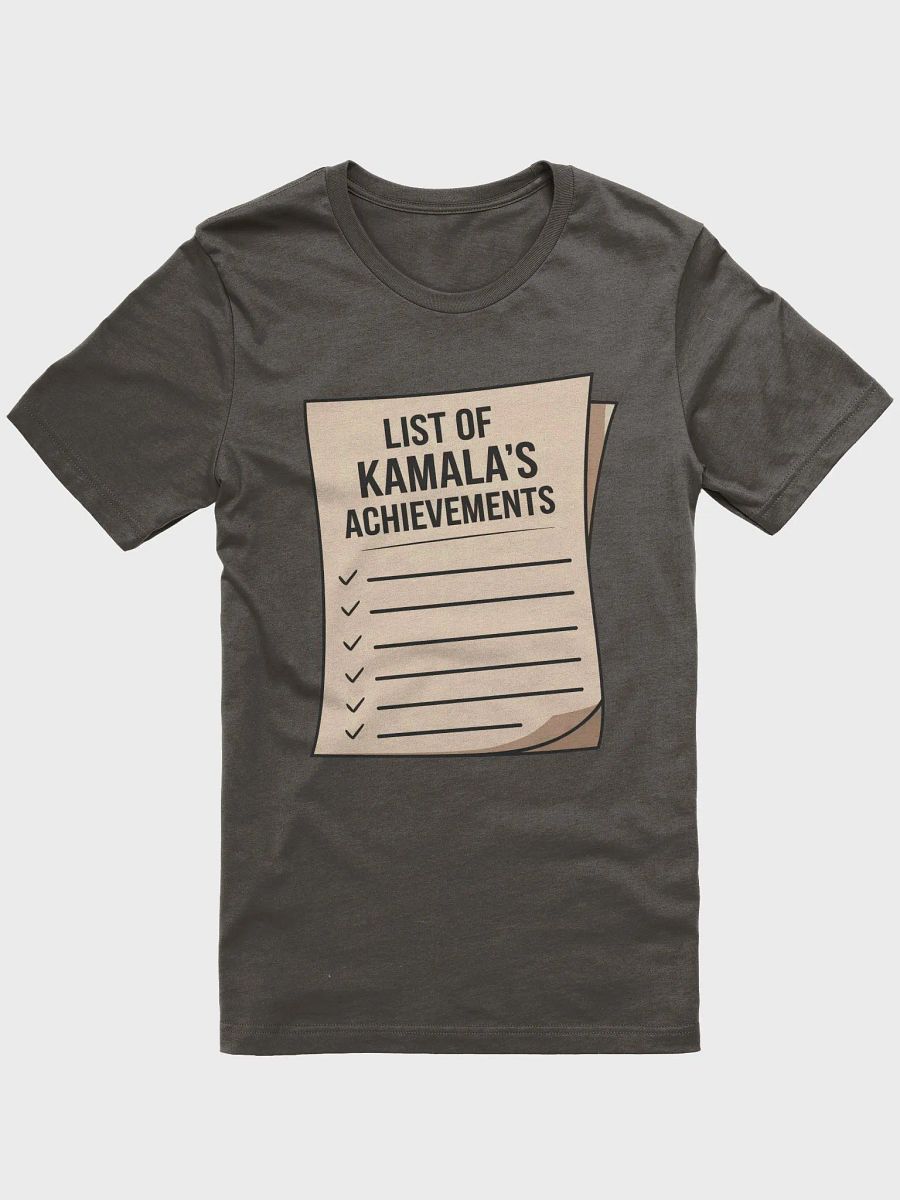 List of Kamala's Achievements blank Unisex t-shirt, product image (7)