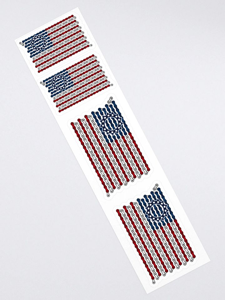 USA Betsy Ross Bike Chain Flag Stickers, Mixed Size 4 Pack product image (1)
