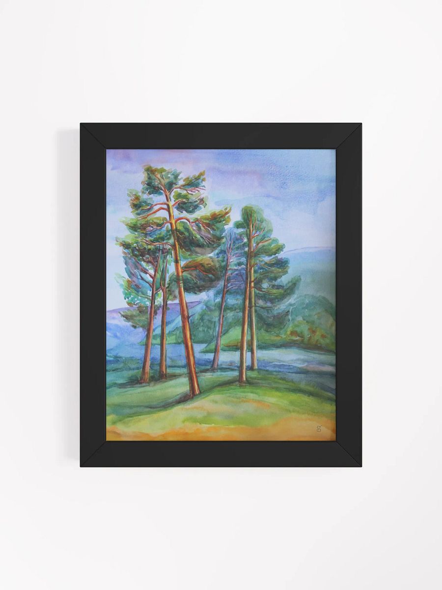 Serene Vista Framed Matte Poster - Pine Forest and Hills product image (22)