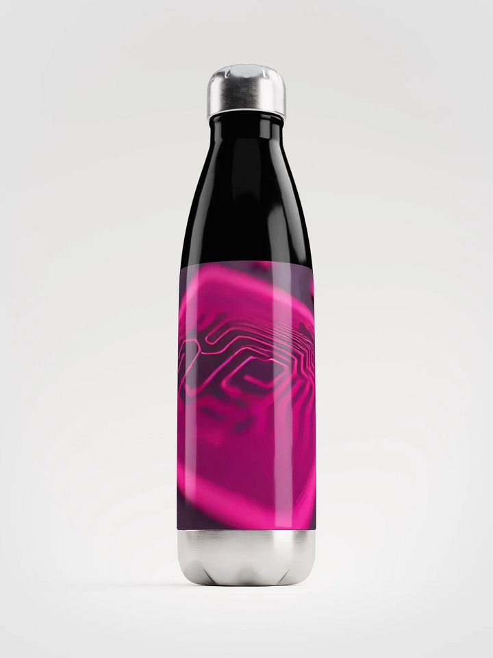 Electric Pink Circuitry Stainless Steel Water Bottle product image (1)