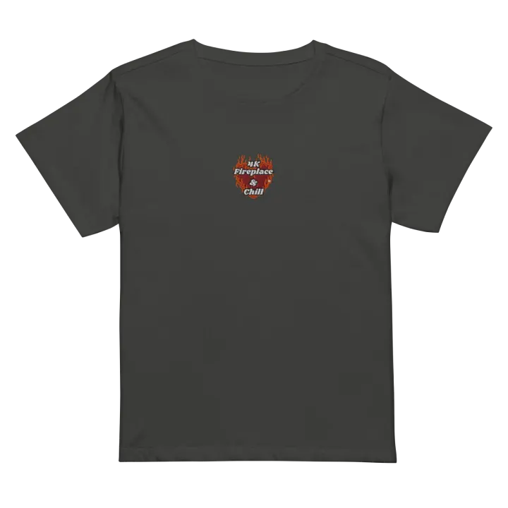 Flaming Heart - 4K Fireplace & Chill | Embroidered High Waisted Tee product image (1)