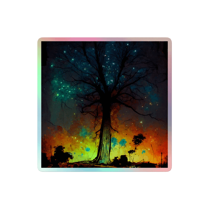 Enchanted Glowing Tree Holographic Sticker Sheet product image (2)