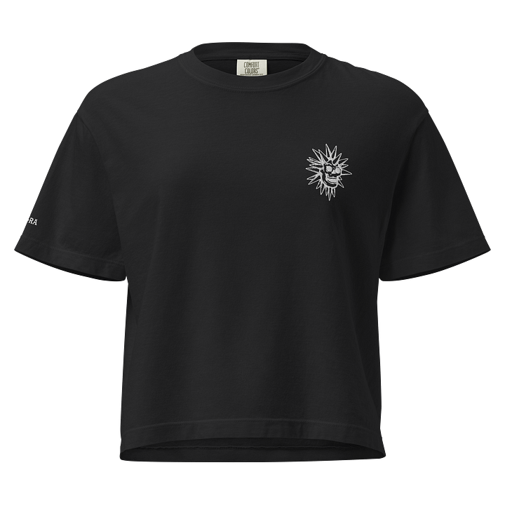 Embroidered Disco Skull Boxy Tee - Dark product image (1)