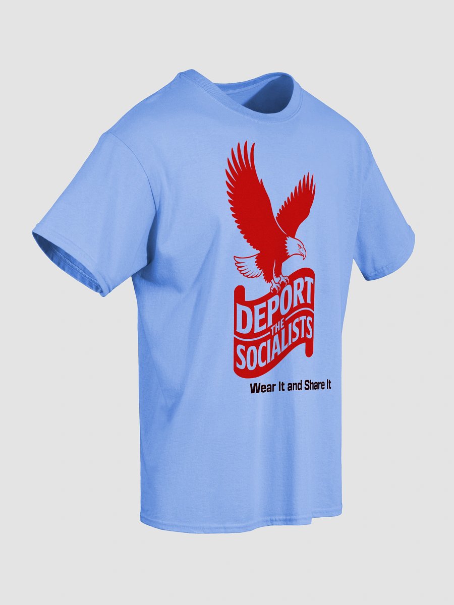 Deport The Socialists Bold Statement Tee (B) - Red & Black Ink product image (5)