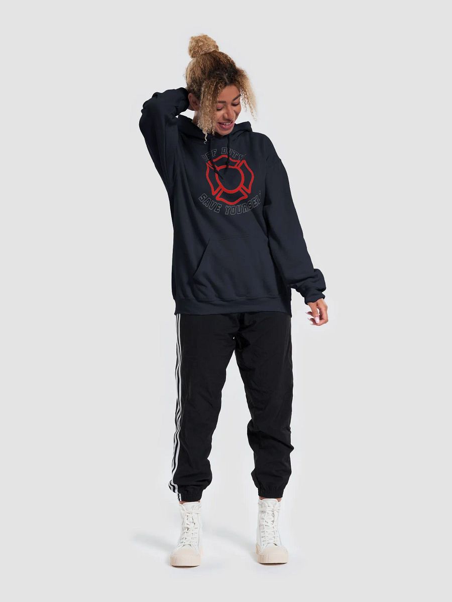 "Off Duty, Save Yourself" Fire Hoodie product image (6)